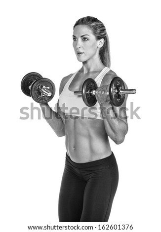 Perfect Abs Female Bodybuilder Stock Photo 110167073 