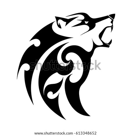 Tribal Wolf Tattoo Vector Illustration Stock Vector 103622666 ...