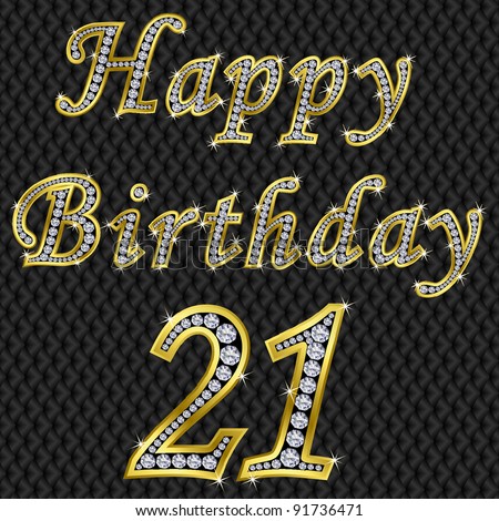 Download Happy 21 Birthday Golden Diamonds Vector Stock Vector ...