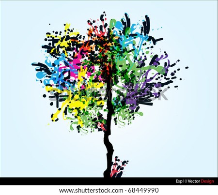 Paint Splash Tree Vector Stock Vector 68450014 - Shutterstock