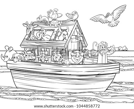 Christian Bible Story Of Noah S Ark With A White Dove Returning Olive Branch
