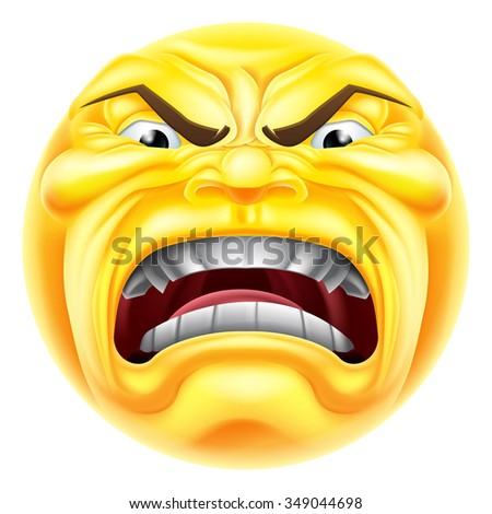 Cartoon Angry Emoji Emoticon Icon Character Stock Vector 349044698 ...
