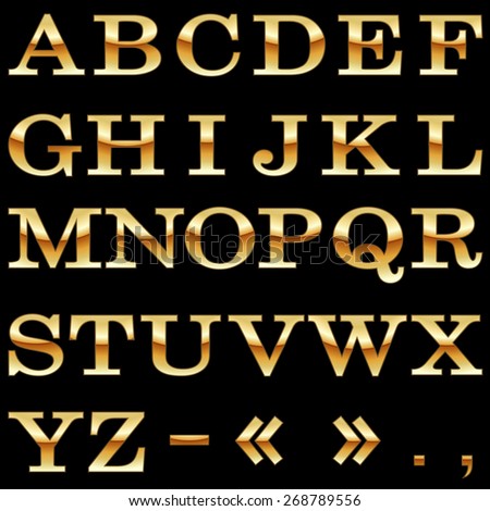vector golden alphabetgolden letters stock vector 440956417 shutterstock