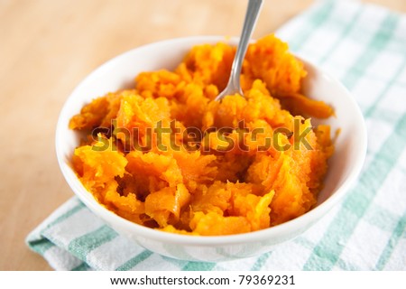 Mashed Cooked Sweet Potato with Fresh