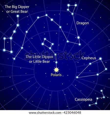 map starry sky constellations northern hemisphere stock vector northern hemisphere constellation chart