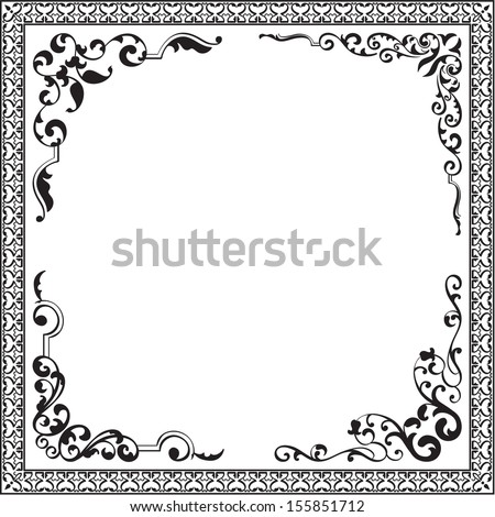 Set Exquisite Corner Ornamental Designs Stock Vector 76004527 ...