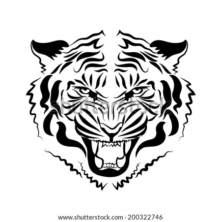 Tiger Head Outline Stock Images, Royalty-Free Images & Vectors ...