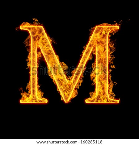 Fire Alphabet Letter M Isolated On Stock Illustration 160285118 ...