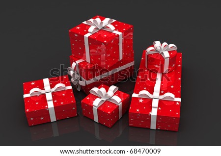 Stacked Red Christmas Gift Boxes Ribbon Stock Photo 89894137 - Shutterstock