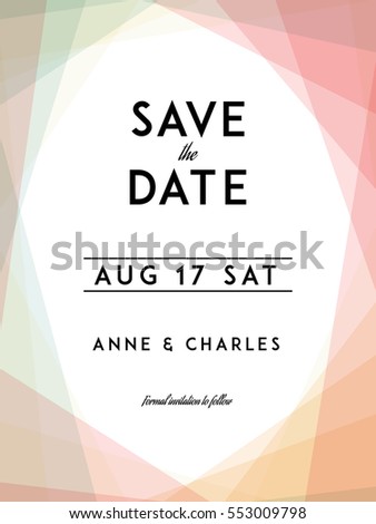 modern wedding save date template modernのベクター画像素材 553009798