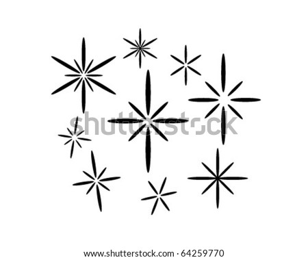 Retro Stars 3 Retro Clipart Stock Vector 64259770 - Shutterstock