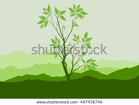 Vector Background with Mountains