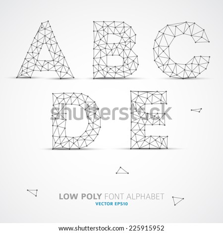 Wire Vector Low Poly Alphabet Font Stock Vector 225915898 - Shutterstock