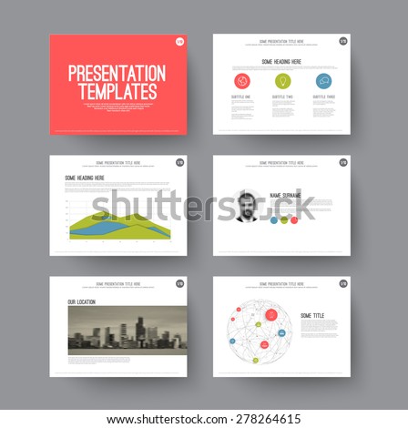 presentation template various slides layouts graphs stock vector presentation template various slides layouts graphs stock vector, Presentation templates