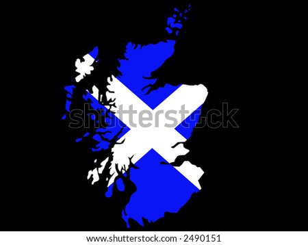 Map Scotland Scottish Flag Illustration Stock Vector 2490151 - Shutterstock