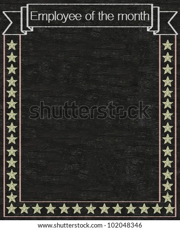 stock photo employee of the month written on blackboard background high resolution easy to use 102048346