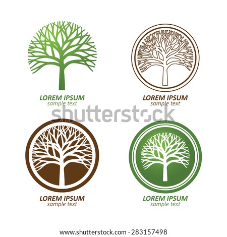 Green Circle Tree Vector Logo Design Stock Vector 283157498 Shutterstock Green Tree Vector Logo Design Garden Concept Eco Icon Stock Vector Illustration Of Concept