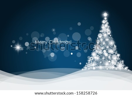 Christmas background with Christmas tree, vector illustration.