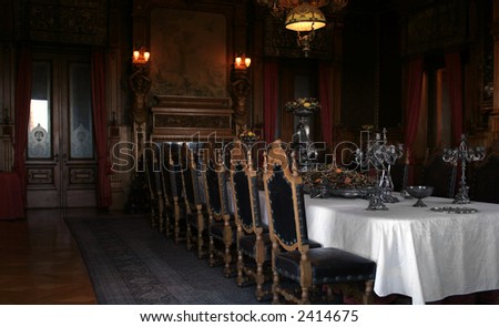 Historic dinning room, Chapultepec's Castle at Mexico Df - stock photo