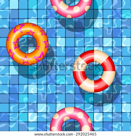 Seamless Swimming Pool Background Colorful Swim Stock 