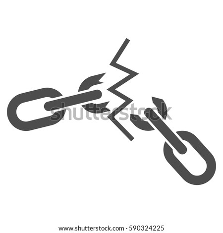 Broken Chain Vector Icon Flat Gray Stock Vector 590324225 - Shutterstock