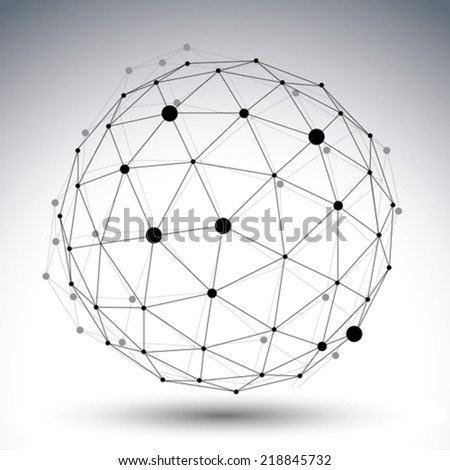 Wireframe Polygonal Element 3d Sphere Lines Stock Vector 275614907 ...