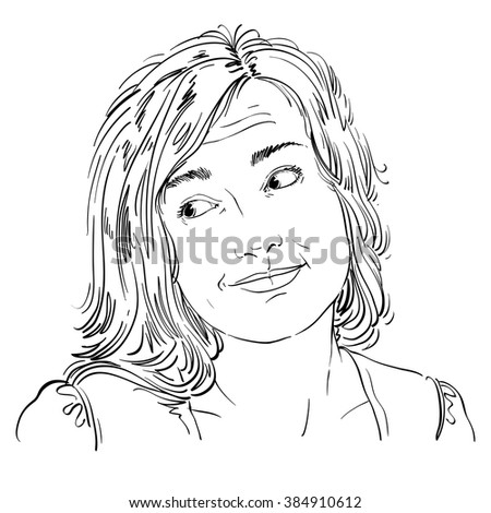 Beautiful Woman Face Hand Drawn Vector Stock Vector 410285161 ...