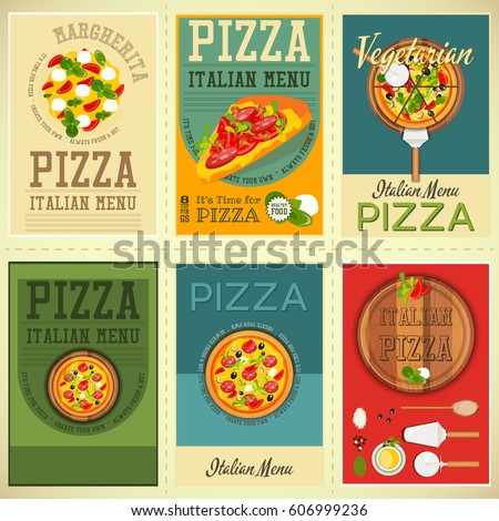  Food Posters Set Advertise Ice Cream Stock Vector 