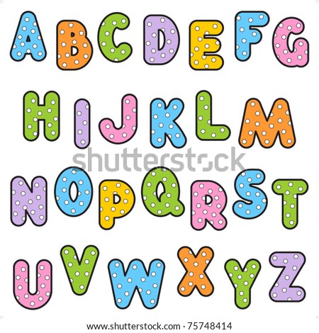 Vector Illustration Each Letter Embroidered Pattern Stock Vector ...
