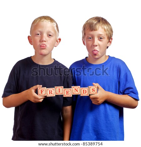 Two Young Boys Who Friends Each Stock Photo 84889882 ...