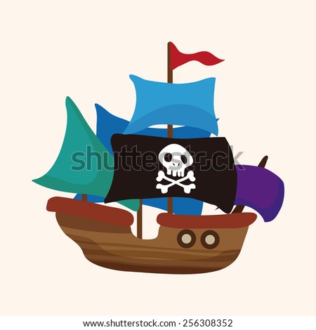 Pirate Sailboat On White Background Vector Stock Vector 46993879 ...