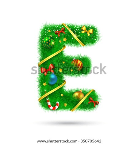fir tree decorative letter christmas and new year holiday alphabet symbol vector element - Christmas Letter Decorations fir tree decorative letter christmas and new year holiday alphabet symbol vector element - Christmas Letter Decorations
