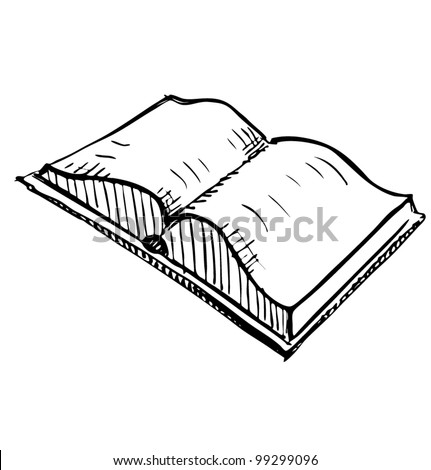 Open Book Icon Hand Drawing Sketch Stock Vector 99749237 - Shutterstock