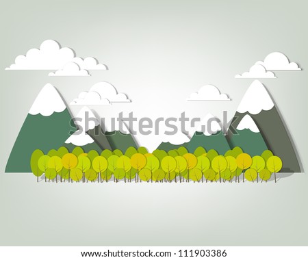 Mountain landscape. Vector applique