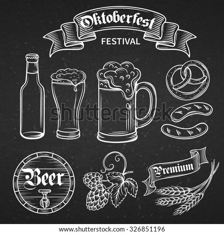 Vector Chalk Beer On Chalkboard Background Stock Vector 158599529 ...