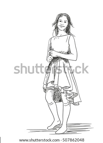 teenage girl sketch