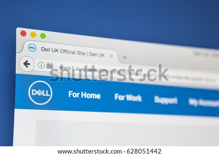 LONDON, UK - APRIL 25TH 2017: The homepage of the official website for Dell, the American computer and IT development company, on 25th April 2017.