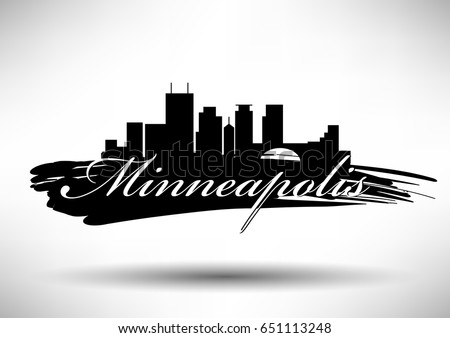 Vector Graphic Design Minneapolis City Skyline Stock Vector 651113248 ...