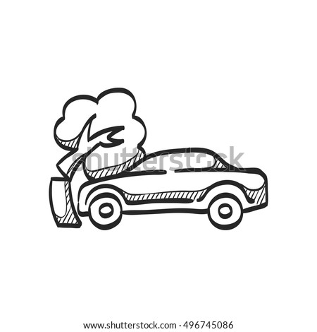 Broken Car Cartoon Vector Illustration Man Stock Vector 301016984 ...