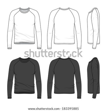 Download Blank Mens Raglan Sleeve Top Front Stock Vector (Royalty ...