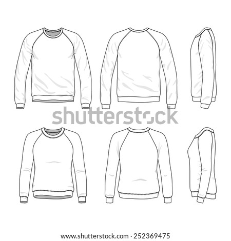 Download Blank Mens Womens Raglan Sweatshirts Front Stock Vector ...