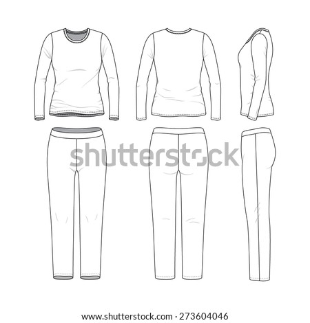 Blank Mens Sleepwear Front Back Side Stock Vector 184900127 - Shutterstock