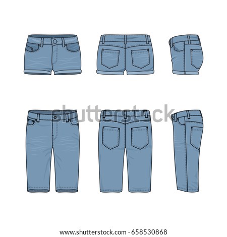 Download Blank Vector Templates Mens Womens Jeans Stock Vector ...