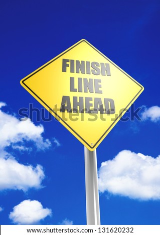 Finish line ahead - stock photo