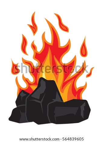 Charcoal Fire Stock Vector 564839605 - Shutterstock