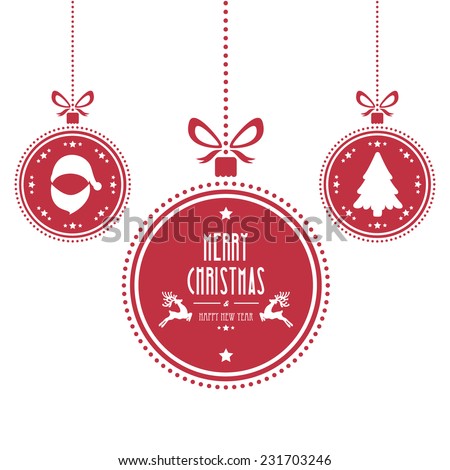 Retro Christmas Tag Collection Christmas Design Stock Vector 88442422 ...