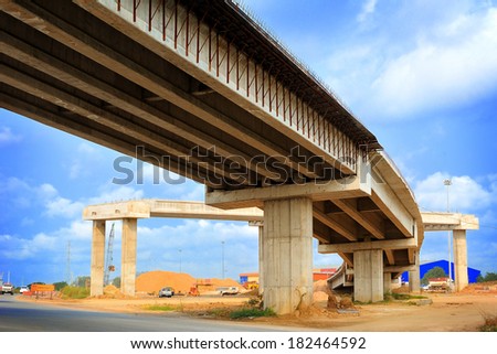 closeup structure of bridge under construction