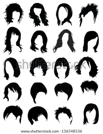 Silhouettes Hair Stylingvector Stock Vector 117649918 - Shutterstock