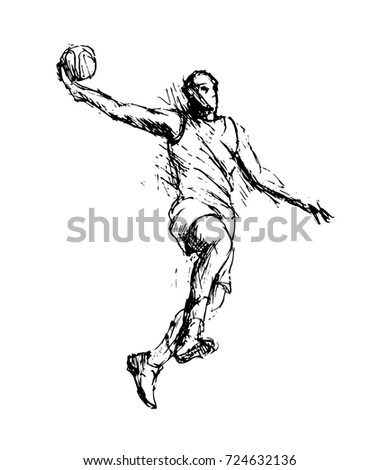 Cartoon Vector Image Basketball Player Slam Stock Vector 100904170 ...