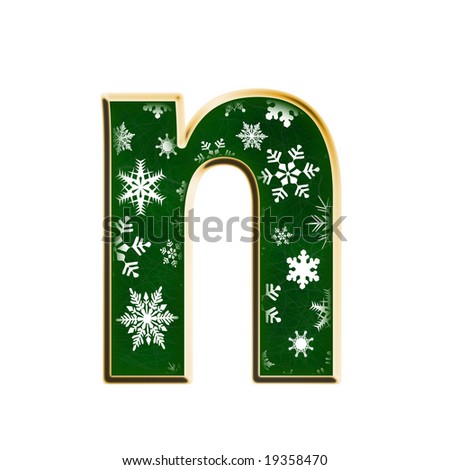 Christmas Green Snowflake Capital Letter D Stock Illustration 18910429 ...